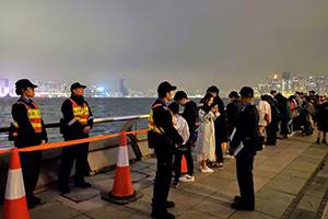 Performing crowd management duties for the Hong Kong Lunar New Year Fireworks Display