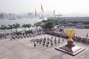 Performance in Flag raising at Golden Bauhinia Square