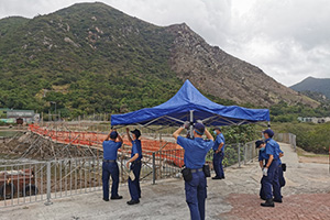 Supporting duty (setting up tents) by SW members