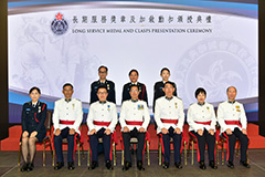 民安隊處長委員會成員與總部專隊的得獎人員合照